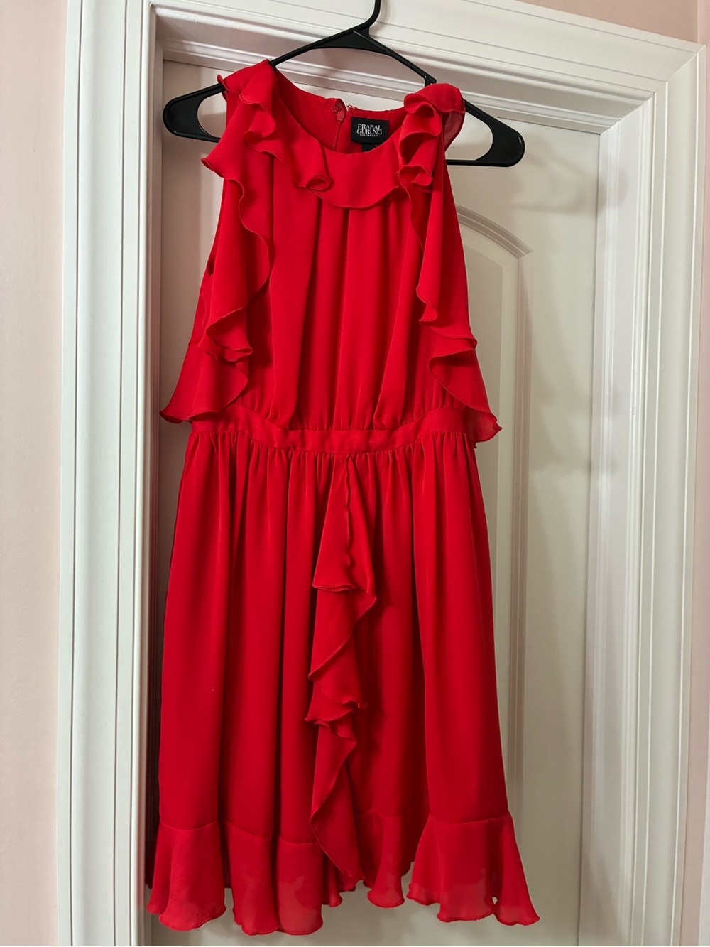 Prabal Gurung Red Ruffle Dress